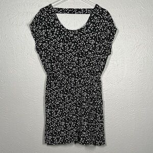 Pink Republic Black and White Floral Short Sleeve Dress Women's Size Large
